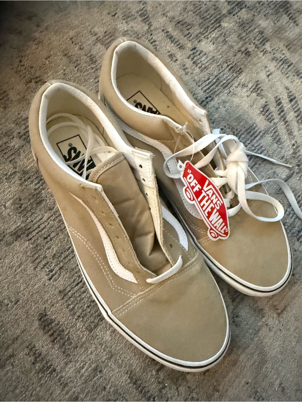 Vans Women’s Tan Low-Top Sneakers with White Stripe